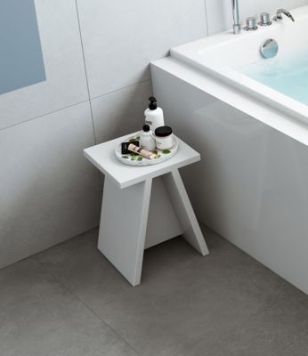 Tabouret de salle de bains Form en plastique coloris blanc
