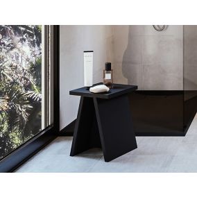 Tabouret Douche Salle de bain Noir Sirius Kela 