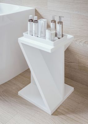 Tabouret de salle de bains Form en plastique coloris blanc