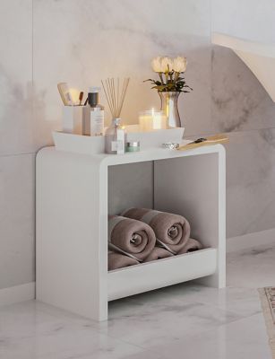 Tabouret de salle de bains Form en plastique coloris blanc