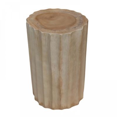 Tabouret sculpté en bois de suar massif  Oviala