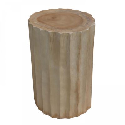 Tabouret sculpté en bois de suar massif  Oviala