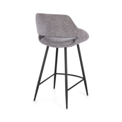 Tabourets de bar avec repose-pieds en tissu (lot de 2) Gris  - TURIN