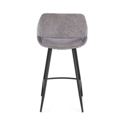 Tabourets de bar avec repose-pieds en tissu (lot de 2) Gris  - TURIN