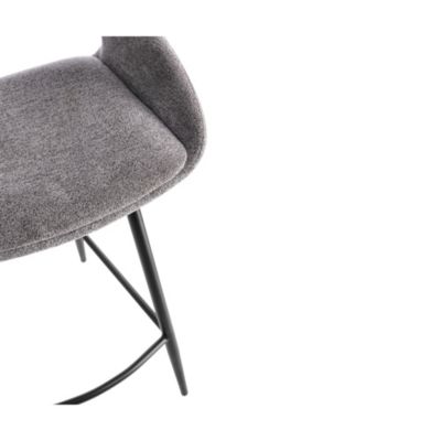 Tabourets de bar avec repose-pieds en tissu (lot de 2) Gris  - TURIN