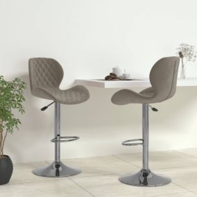 Tabourets De Bar Lot De 2 Gris Clair Velours