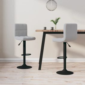 Tabourets De Bar Lot De 2 Gris Clair Velours