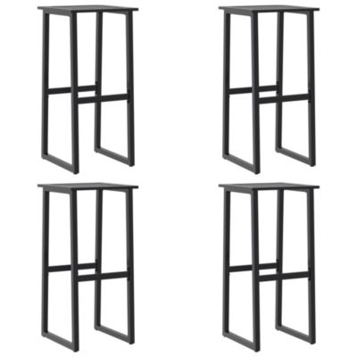 Tabourets de bar lot de 4 noir acier enduit de poudre vidaXL