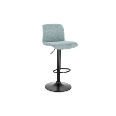 Tabourets de bar réglables en métal noir et tissu (lot de 2) Bleu pale  - RAPHAEL