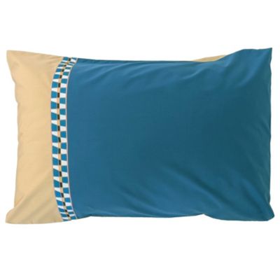 Taie d'oreiller 50x70 cm en percale de coton LINOA bleu cobalt