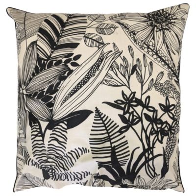 Taie d'oreiller 65x65 cm percale de coton ALBA beige/noir