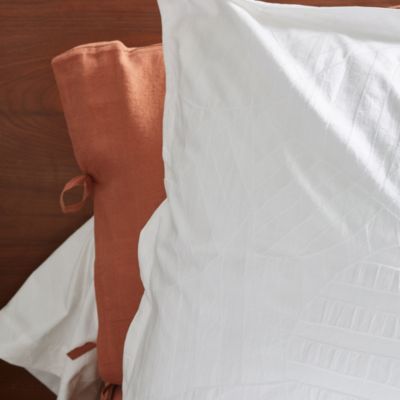 Taie d'oreiller 65x65 cm percale lavée ABSTRAIT Blanc