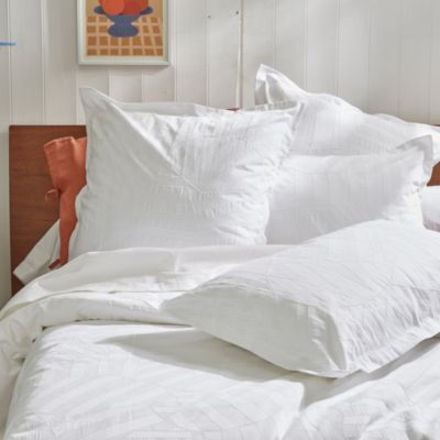 Taie d'oreiller 65x65 cm percale lavée ABSTRAIT Blanc