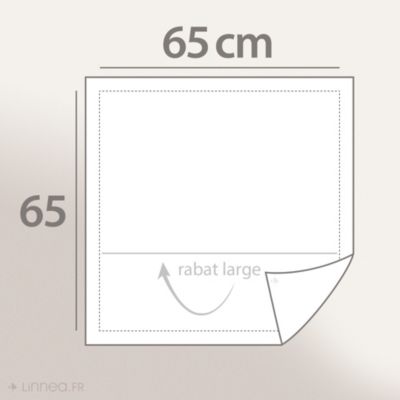Taie d'oreiller 65x65 cm percale lavée ABSTRAIT Blanc
