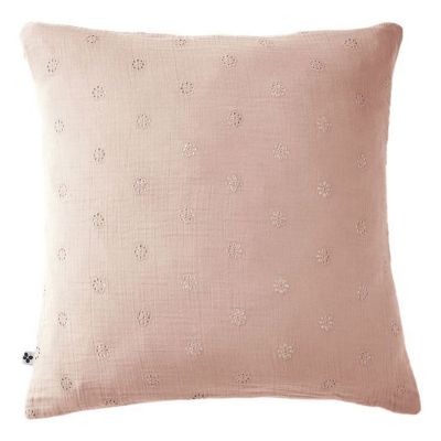 Taie d'oreiller Brodée Déco "Gaïa Boho" 60 x 60 cm & 50 x 70 cm "Gaze de Coton" - Gaïa Boho Guimauve - 60 x 60 cm - Gaïa Boho Guim