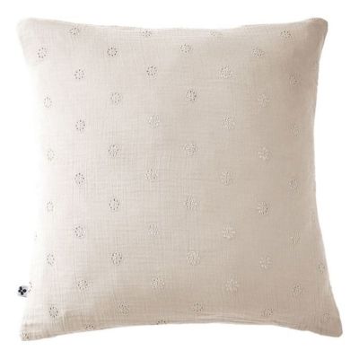 Taie d'oreiller Brodée Déco "Gaïa Boho" 60 x 60 cm & 50 x 70 cm "Gaze de Coton" - Gaïa Boho Pampa - 60 x 60 cm - Gaïa Boho Pampa -