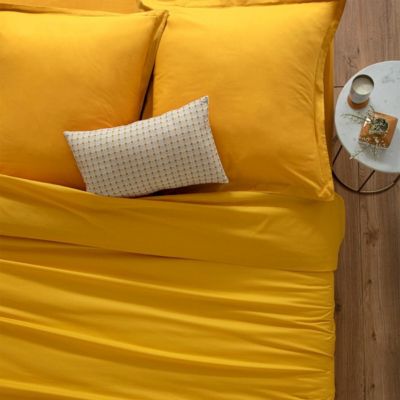 Taie d'oreiller "Carina" coton jaune moutarde 50x70cm - Atmosphera Créateur d'intérieur