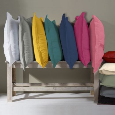 Taie d'oreiller en coton 57 fils unie 50x70cm