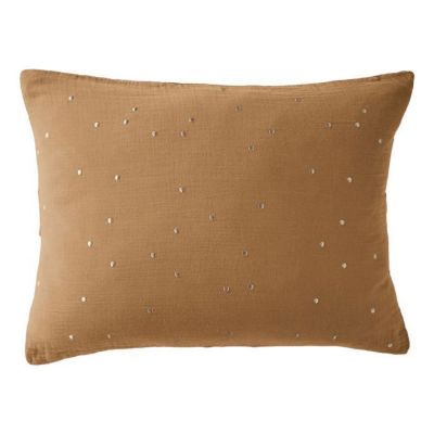 Taie d'oreiller Pois Doré Déco "Gaïa Chic" 60 x 60 cm & 50 x 70 cm "Gaze de Coton" - Gaïa Chic Camel