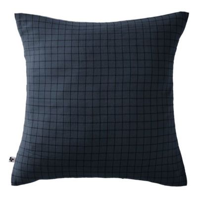 Taie d'oreiller Tissé-teint petits carreaux Déco "Gaïa Mix" 60 x 60 cm & 50 x 70 cm "Gaze de Coton" - Gaïa Mix Minuit - 60 x 60 cm