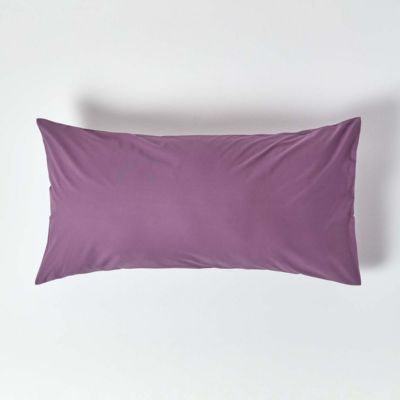 Taie d'oreiller violet 100% coton égyptien 200 fils, 50x90 cm - HOMESCAPES