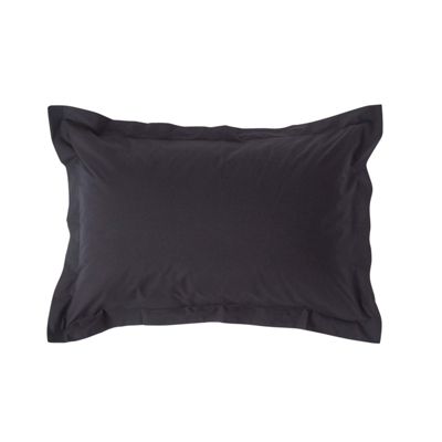 Taie d'oreiller à  volants noir 100% coton égyptien 200 fils, 50x75 cm - HOMESCAPES