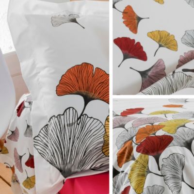Taie de traversin 140x43 cm Percale pur coton GINKGO Rose