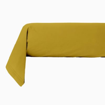 Taie traversin en coton 57 fils unie jaune mimosa 85x185cm