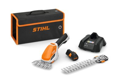 Taille-haie sans fil avec batterie 10,8 V - longueur de la lame 20 cm - écartement des dents 19 mm - Stihl HSA 26 - Pack complet