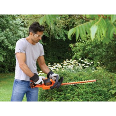 Taille-haie sans fil avec batterie 18 V - longueur de la lame 45 cm - écartement des dents 18 mm - Black+Decker GTC184525PC