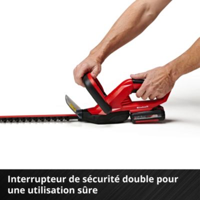 Taille-haie sans fil avec batterie 18 V - longueur de la lame 46 cm - écartement des dents 15 mm - Einhell GC-CH 1846 Li Kit (1x2,0Ah)