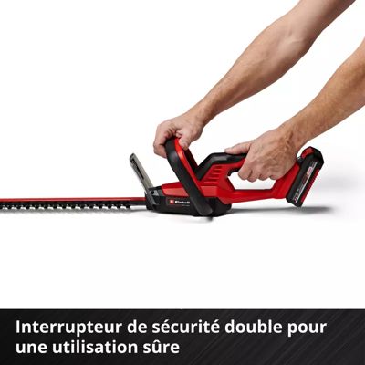 Taille-haie sans fil sans batterie 18 V - longueur de la lame 40 cm - écartement des dents 13 mm - Einhell GC-CH 18/40 Li Solo