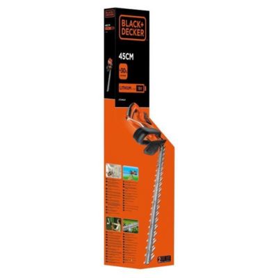 Taille haies sans fil Batterie 18V 2Ah lame 45cm Chargeur + batterie inclus BLACK & DECKER