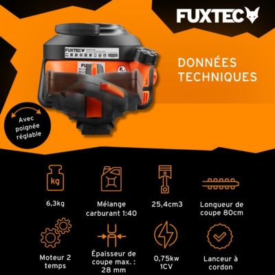 Taille-haies thermique professionnel - FUXTEC FX-MHP126 - 25,4cm3 lame 80cm