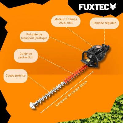 Taille-haies thermique professionnel - FUXTEC FX-MHP126 - 25,4cm3 lame 80cm