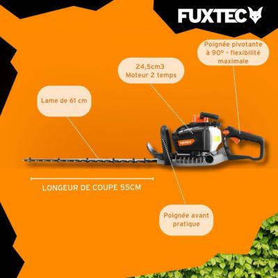 Taille-haies thermique professionnel - FUXTEC FX-MHP245 - 24,5cm3 850W lame 61cm