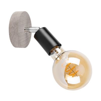Takada Applique 1xE27 Max.25W Pin Teinté Gris/Métal Noir