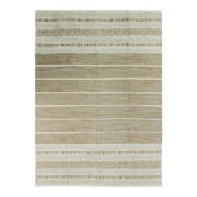 Tapis 100% coton blanc-sable 120x170