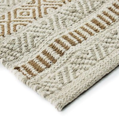 Tapis 100% coton blanc-sable 120x170