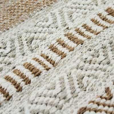 Tapis 100% coton blanc-sable 120x170