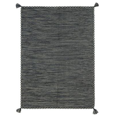 Tapis 100% coton tissé et tressé gris 160x230