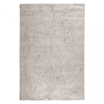 Tapis 120 x 180 cm beige clair en coton poils longs tout doux - JALNA