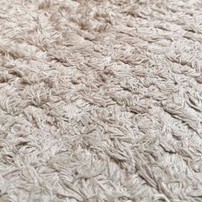 Tapis 120 x 180 cm beige clair en coton poils longs tout doux - JALNA