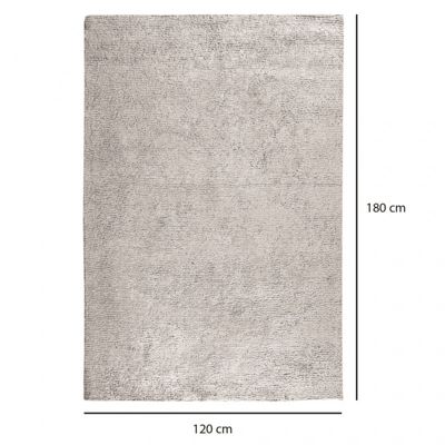 Tapis 120 x 180 cm beige clair en coton poils longs tout doux - JALNA