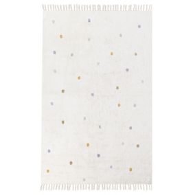 Tapis 140 x 200 cm en coton blanc cassé ASTAF