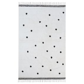 Tapis 140 x 200 cm en coton blanc LAZA