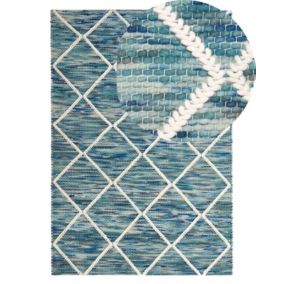 Tapis 140 x 200 cm en laine bleu BELENLI