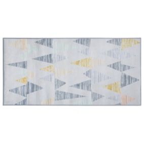 Tapis 150 x 80 cm gris et jaune YAYLA