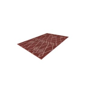 Tapis 150x80cm, design A205R coloris terracotta - Confort et élégance pour votre intérieur