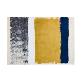 Tapis -  200 x 290 cm - moutarde, bleu marine, gris CAMDEN